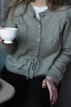 Vera Ls Knit Belt Cardigan Vetiver
