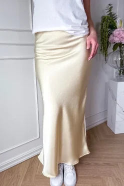 Vicky Heavy Sateen Skirt Light Yellow