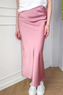 Vicky Heavy Sateen Skirt Evening Rose