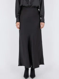 Vicky Heavy Sateen Skirt Black