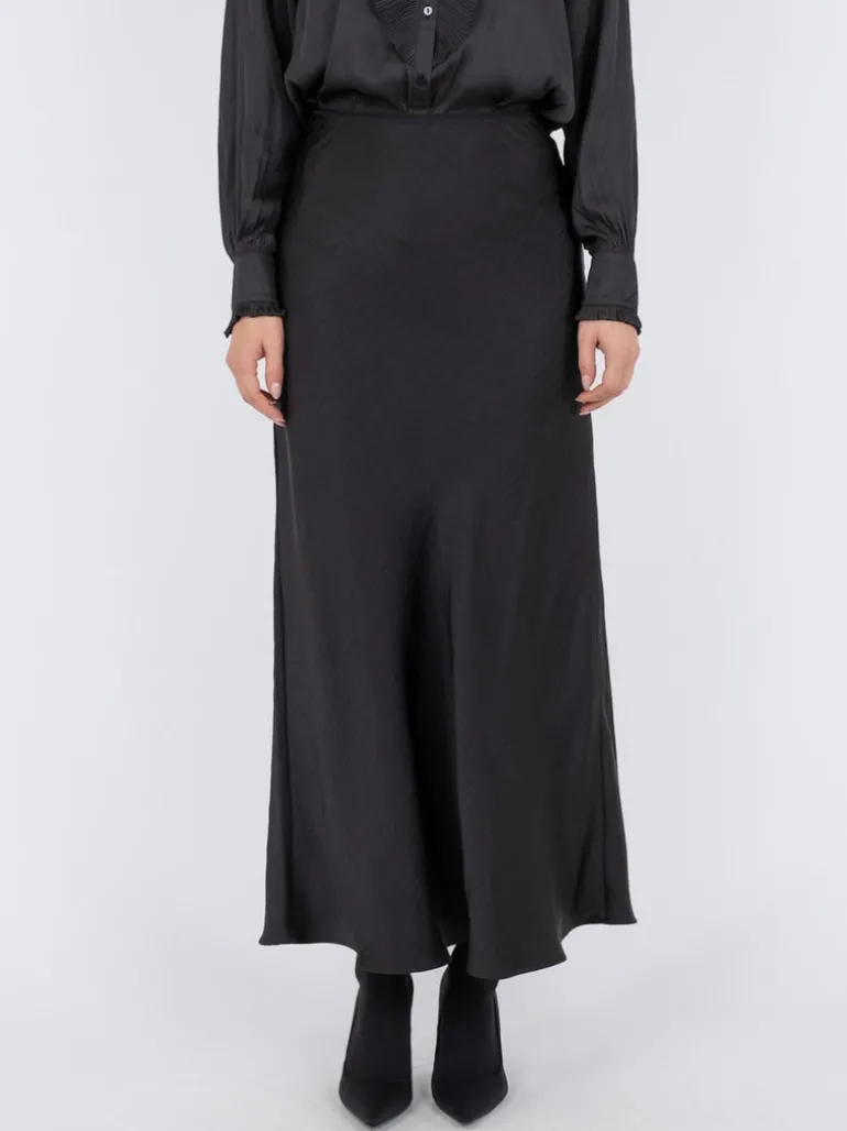 Vicky Heavy Sateen Skirt Black