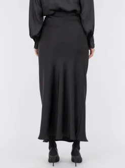 Vicky Heavy Sateen Skirt Black