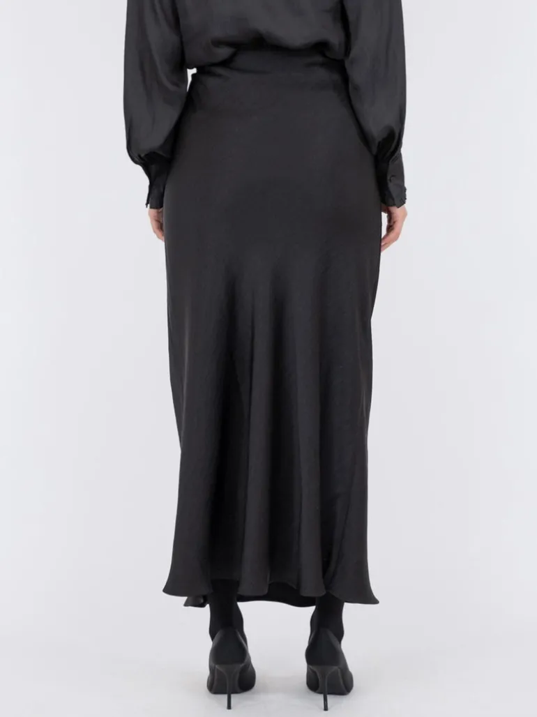 Vicky Heavy Sateen Skirt Black