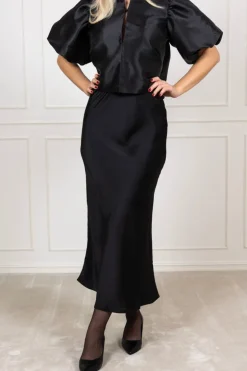 Vicky Heavy Sateen Skirt Black