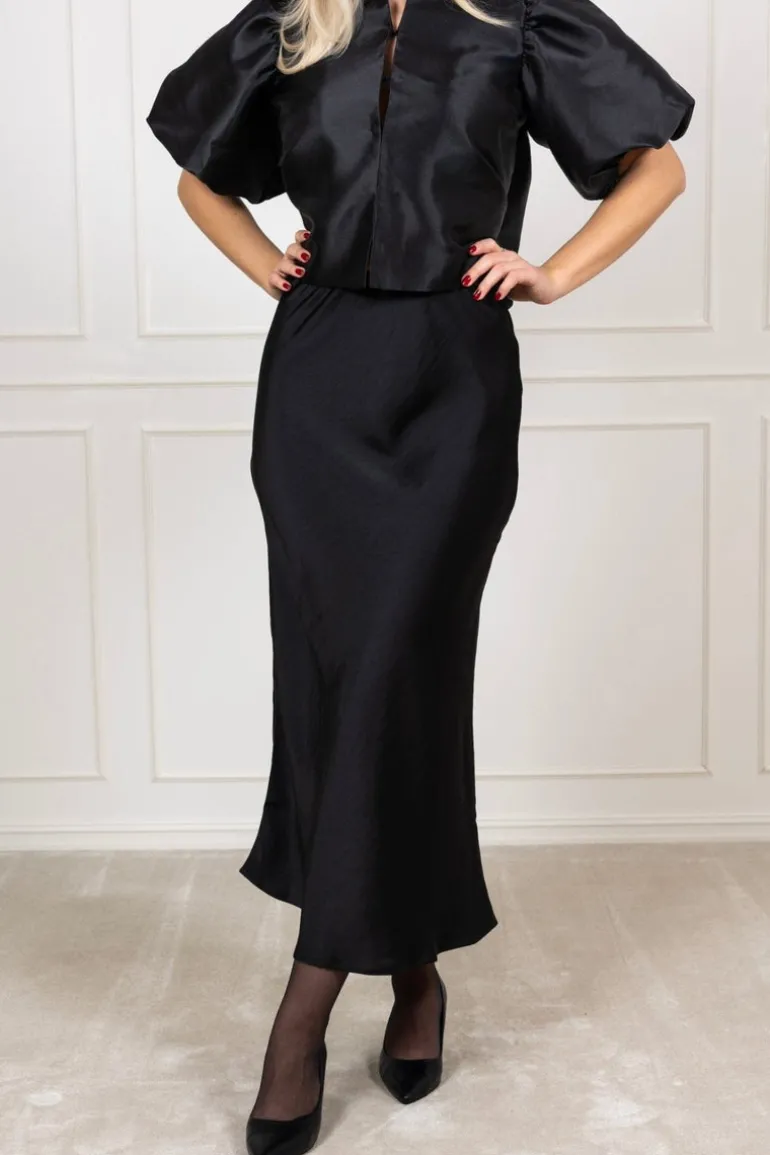Vicky Heavy Sateen Skirt Black