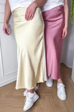 Vicky Heavy Sateen Skirt Light Yellow