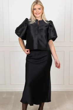 Vicky Heavy Sateen Skirt Black