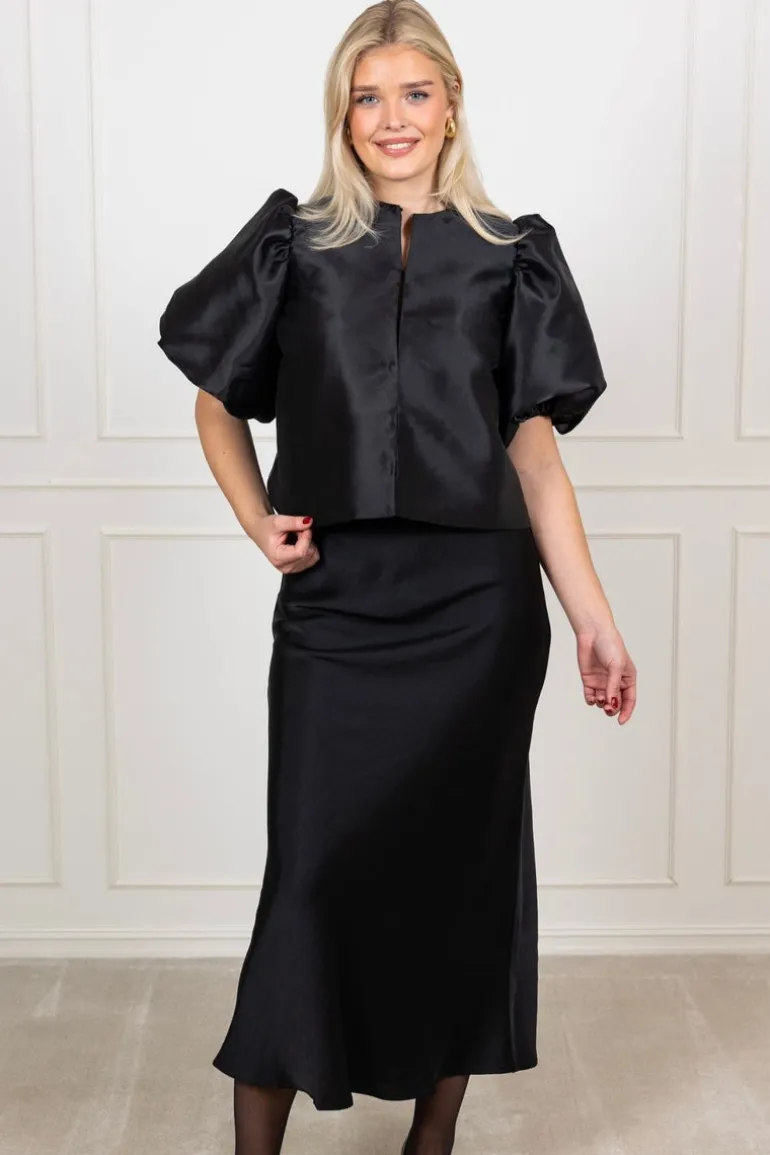 Vicky Heavy Sateen Skirt Black