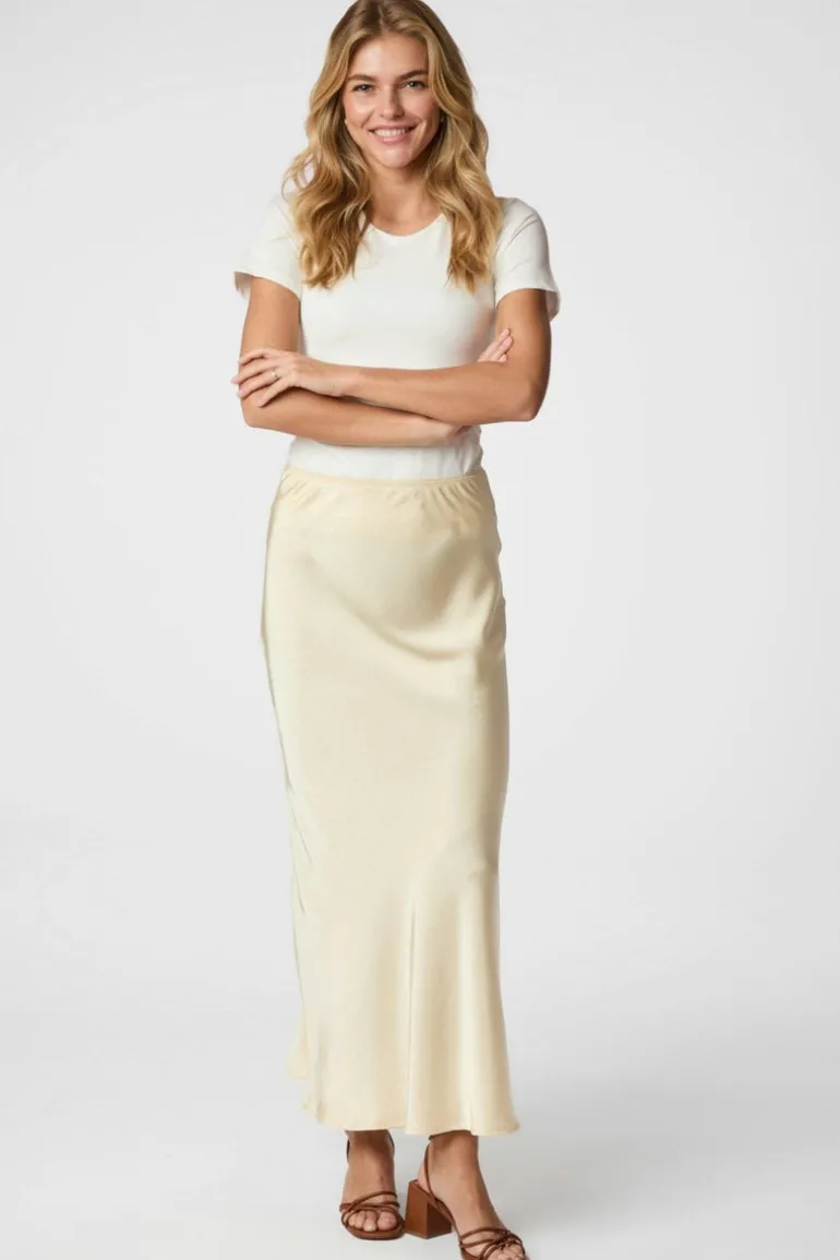 Vicky Heavy Sateen Skirt Light Yellow