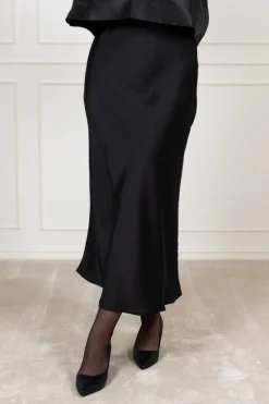 Vicky Heavy Sateen Skirt Black