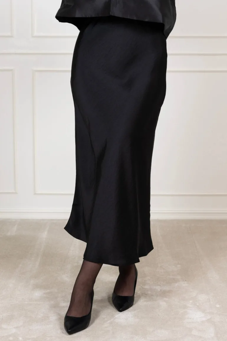 Vicky Heavy Sateen Skirt Black