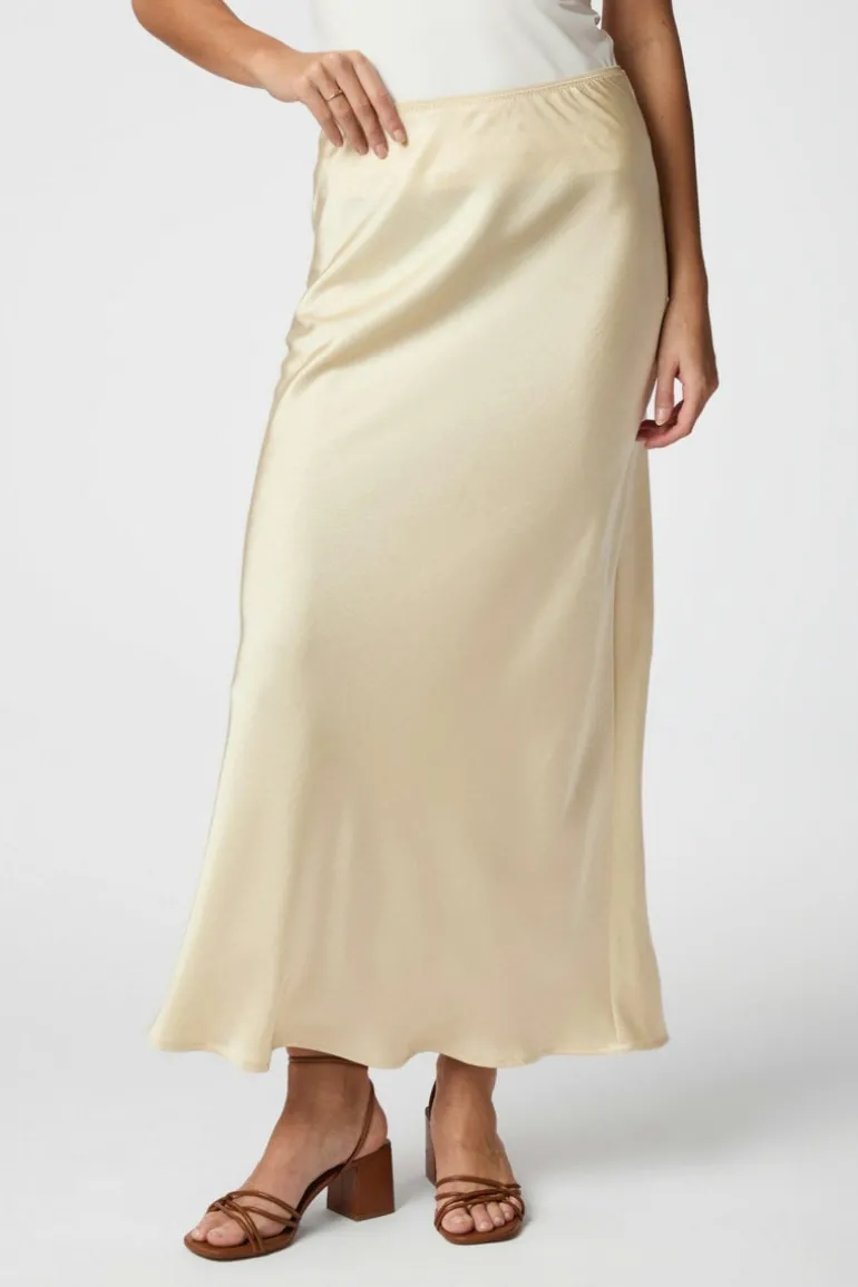 Vicky Heavy Sateen Skirt Light Yellow