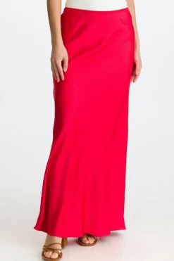 Vicky Heavy Sateen Skirt Red