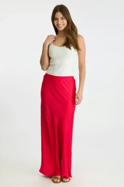 Vicky Heavy Sateen Skirt Red