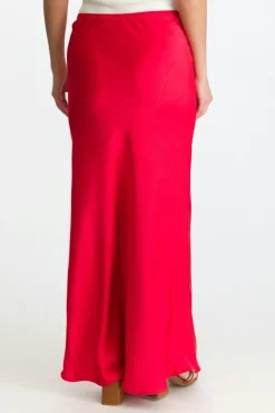 Vicky Heavy Sateen Skirt Red