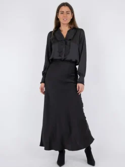 Vicky Heavy Sateen Skirt Black