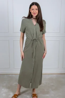 Viva-Damina Ss Ankle Sun Dress Vetiver