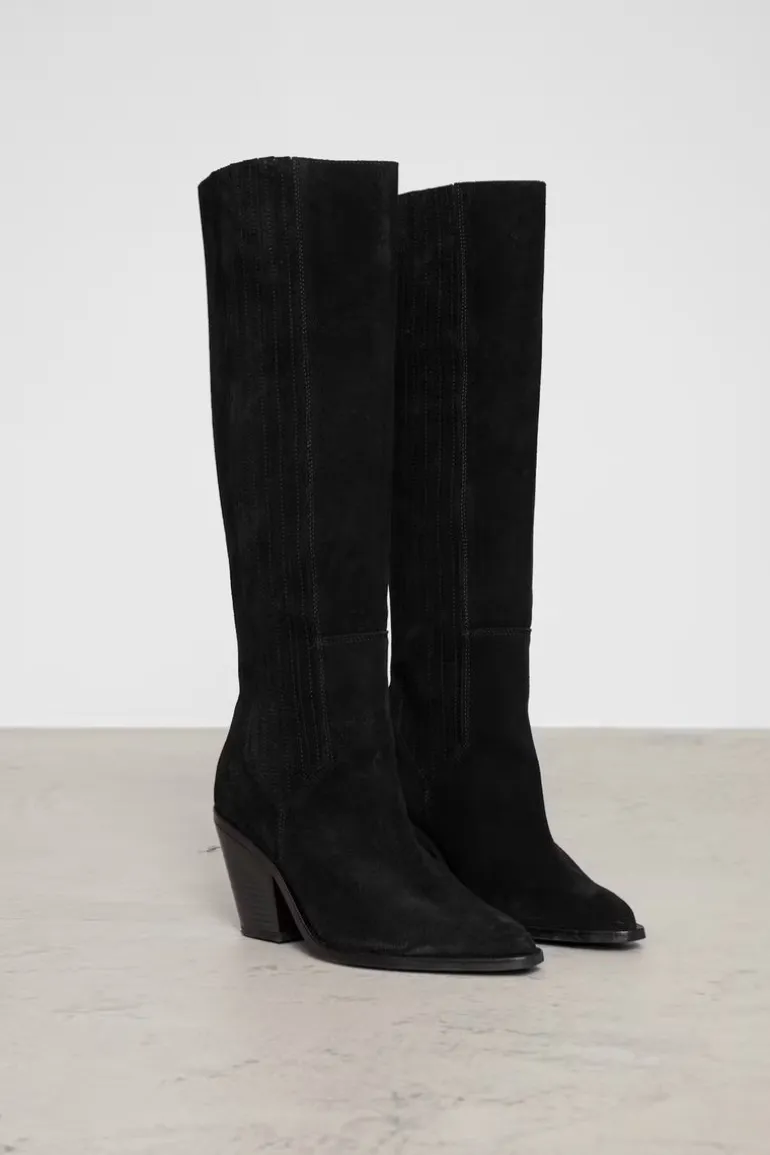 Wilma Knee Boot Black Suede
