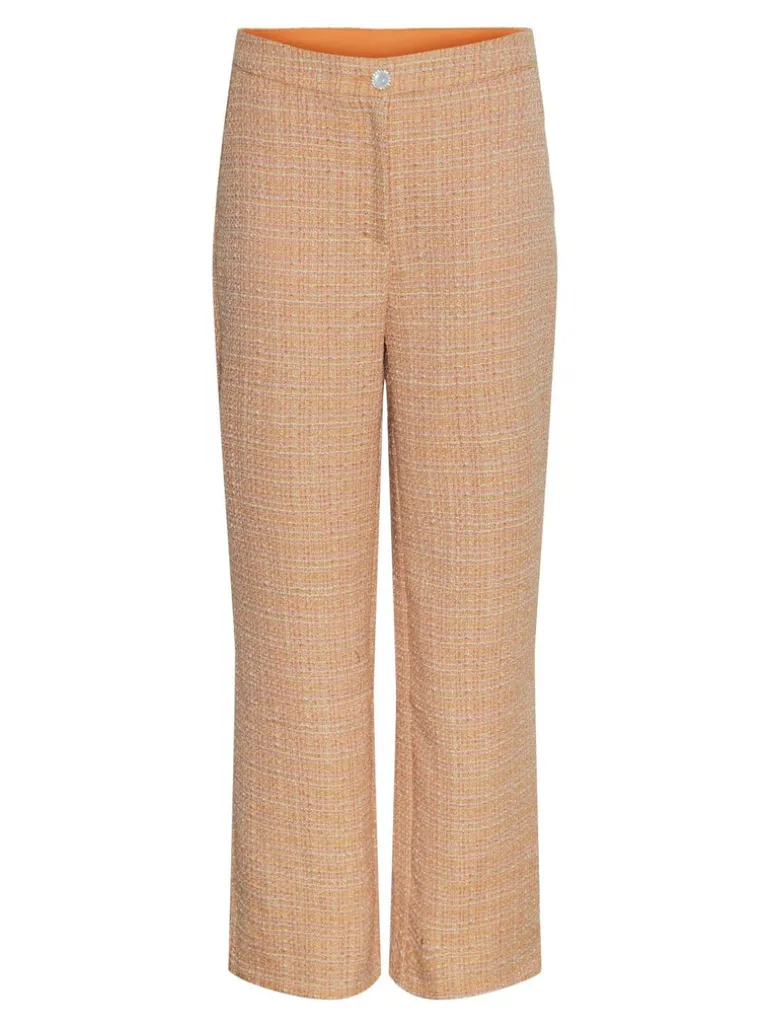 Yasbuca Hmw Bouclé Pant Birch Mock Orange And Potpourri