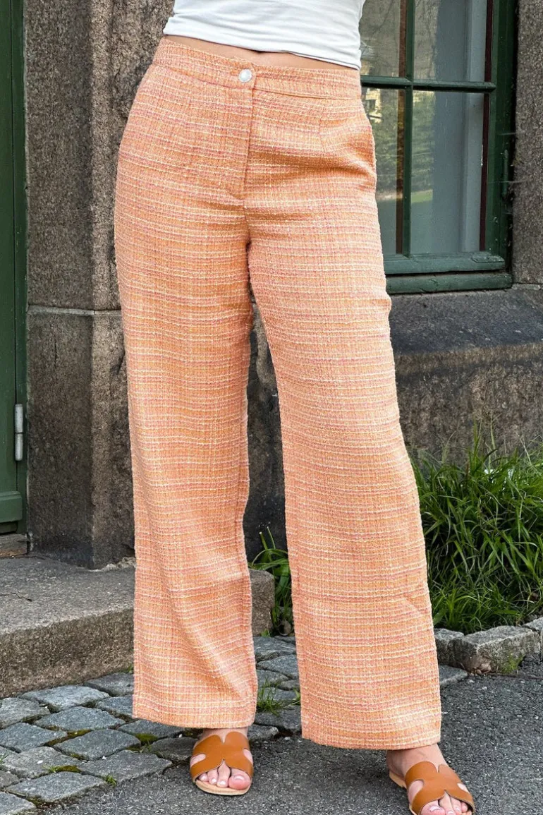 Yasbuca Hmw Bouclé Pant Birch Mock Orange And Potpourri