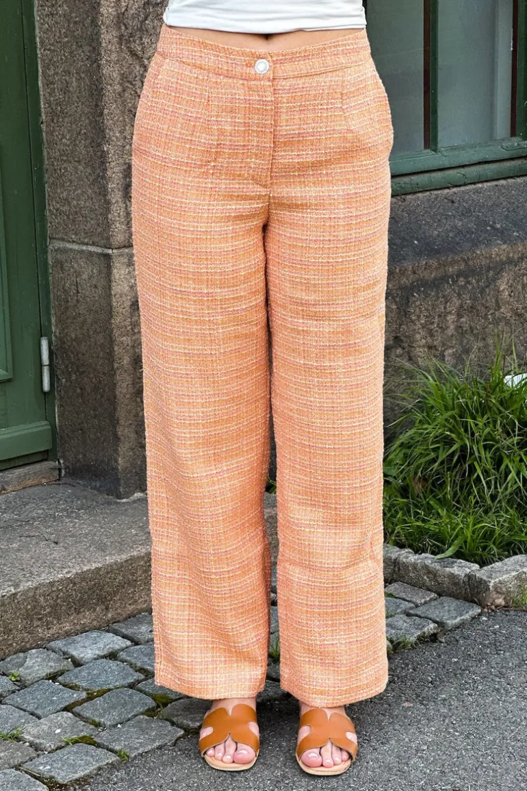 Yasbuca Hmw Bouclé Pant Birch Mock Orange And Potpourri