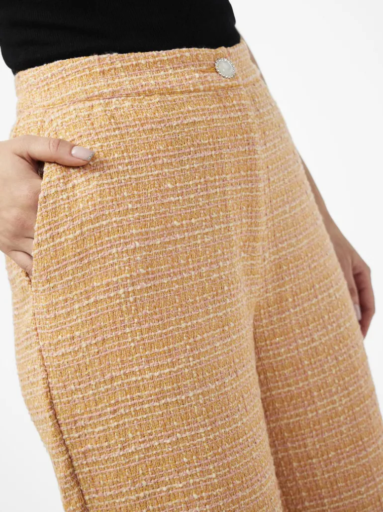 Yasbuca Hmw Bouclé Pant Birch Mock Orange And Potpourri
