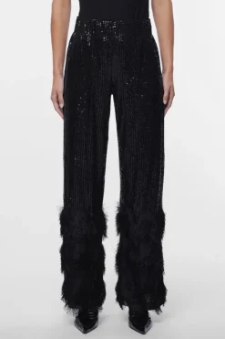 Yasflow Sequin Hw Wide Pants Black