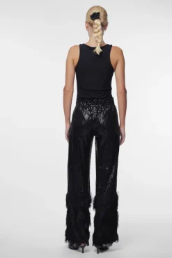 Yasflow Sequin Hw Wide Pants Black