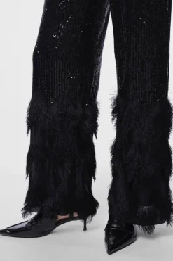 Yasflow Sequin Hw Wide Pants Black