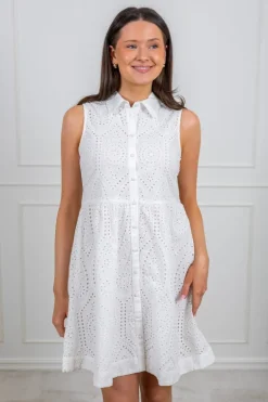 Yasholi Sl Shirt Dress Star White