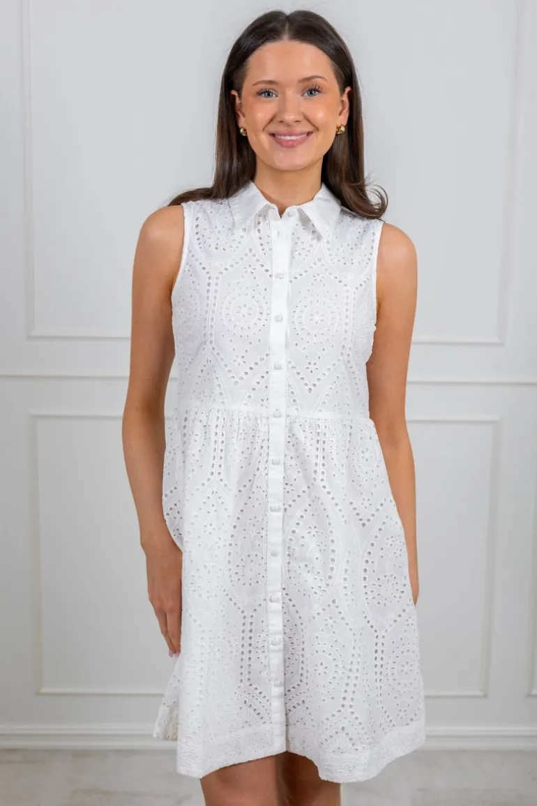 Yasholi Sl Shirt Dress Star White