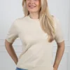 Yaslena Ss Knit Pullover Birch