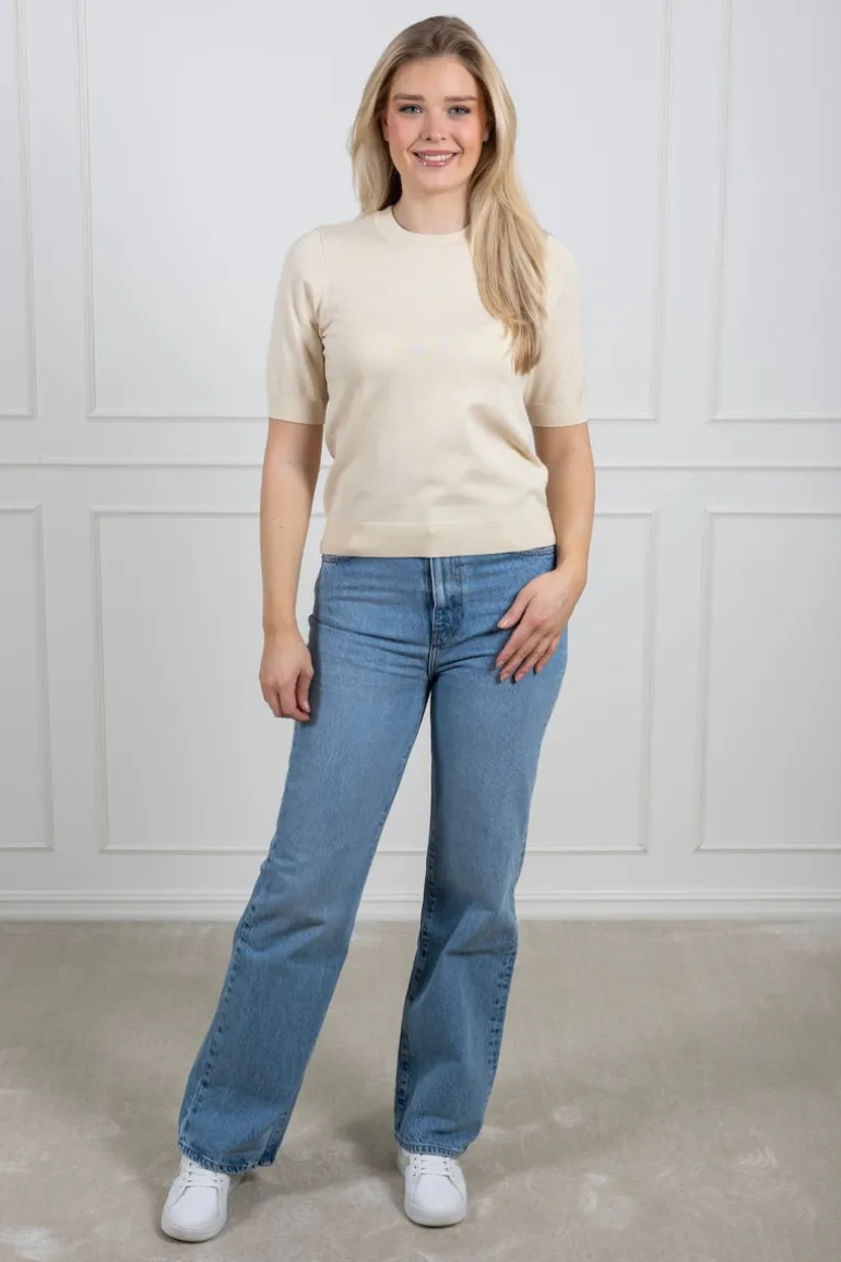 Yaslena Ss Knit Pullover Birch