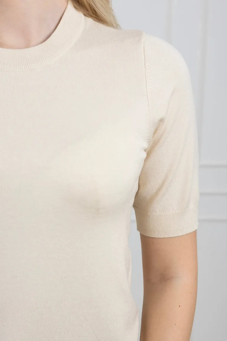 Yaslena Ss Knit Pullover Birch