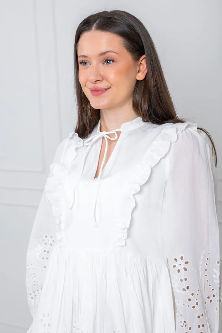 Yasluma Ls Dress Star White