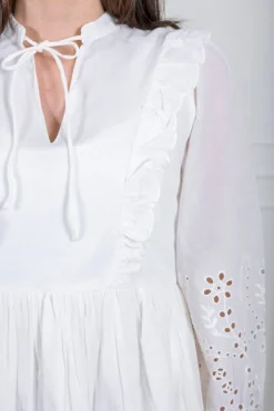 Yasluma Ls Dress Star White