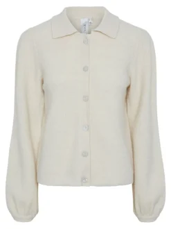 Yasmaffy Ls Knit Cardigan Birch Melange