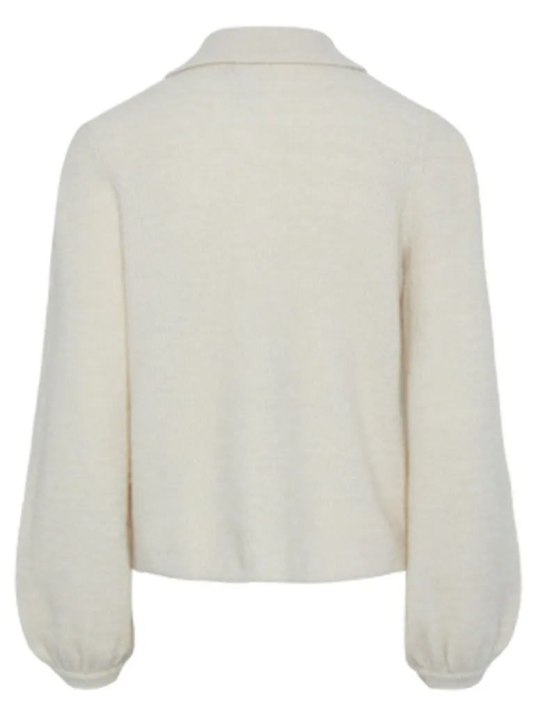 Yasmaffy Ls Knit Cardigan Birch Melange