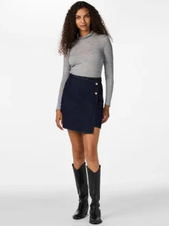 Yaswoola Ls High Neck Top Medium Grey Melange