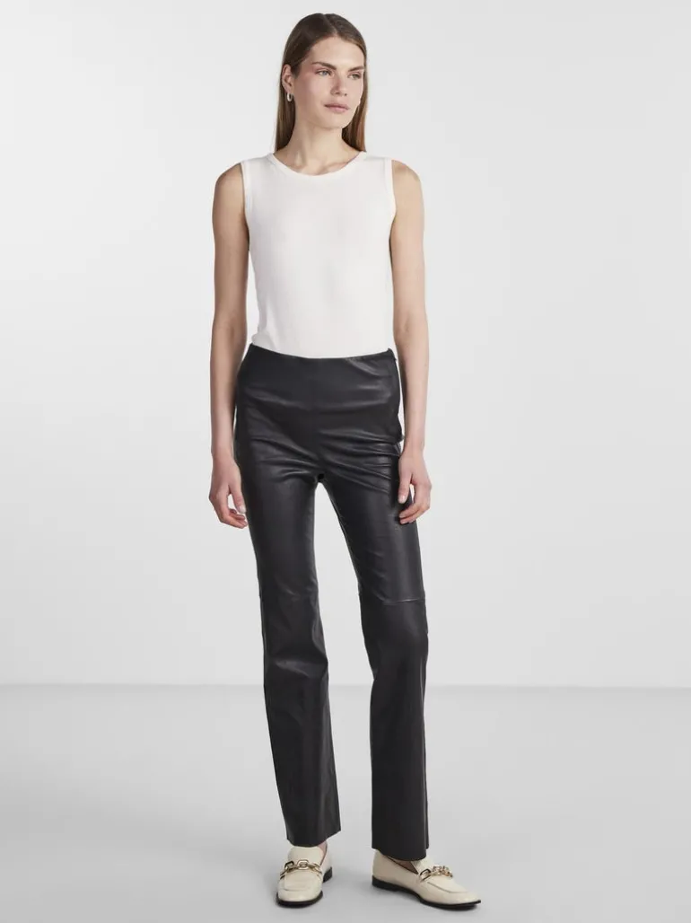 Yaszellu Bootcut Leather Pant Black