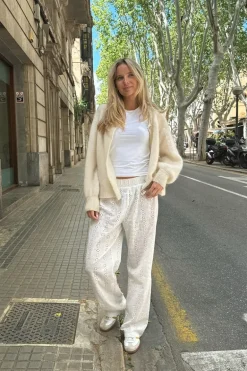 Zhannaic Pants White Embroidery
