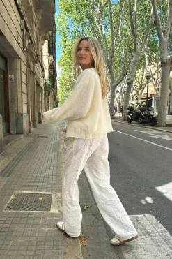Zhannaic Pants White Embroidery